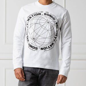 McQ by Alexander McQueen White Velocity Nation Long Sleeve Crewneck